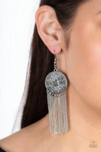 Load image into Gallery viewer, Fringe Control Silver Floral Earrings Paparazzi Accessories