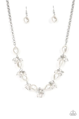 Rolling With The BRUNCHES White Pearl Necklace Paparazzi Accessories