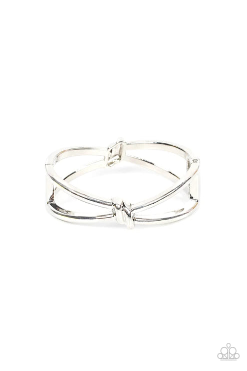 KNOT My First Rodeo Silver Hinge Bracelet Paparazzi Accessories