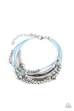 Load image into Gallery viewer, Wanderlust Wanderess Blue Pull-Tie Bracelet Paparazzi Accessories
