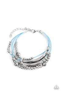 blue,floral,lobster claw clasp,Wanderlust Wanderess Blue Floral Bracelet