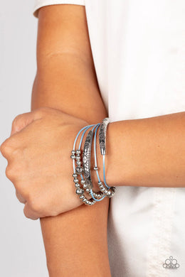 Wanderlust Wanderess Blue Pull-Tie Bracelet Paparazzi Accessories