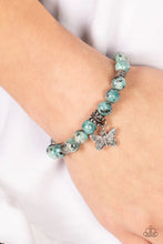 Load image into Gallery viewer, Butterfly Nirvana Blue Stone Stretchy Bracelet Paparazzi Accessories