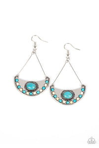 blue,crackle stone,fishhook,multi,turquoise,white,Canyon Canoe Ride Multi Stone Earring