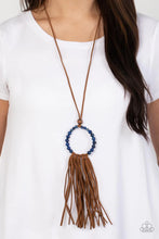 Load image into Gallery viewer, Namaste Mama Blue Stone Leather Necklace Paparazzi Accessories