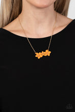 Load image into Gallery viewer, Petunia Picnic Orange Floral Necklace Paparazzi Accessories