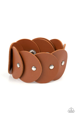 Rhapsodic Roundup Brown Leather Urban Bracelet Paparazzi Accessories