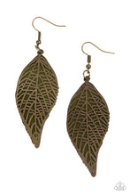 Load image into Gallery viewer, Leafy Luxury Green Leaf Earrings Paparazzi Accessories