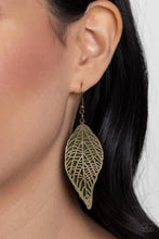 Load image into Gallery viewer, Leafy Luxury Green Leaf Earrings Paparazzi Accessories