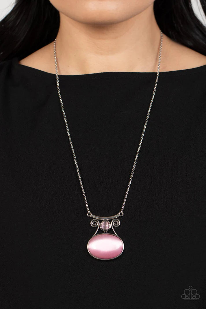 One Daydream At A Time Pink Cat's Eye Necklace Paparazzi Accessories