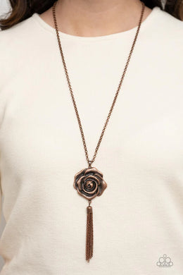 Rosy Redux Copper Floral Necklace Paparazzi Accessories