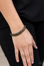 Load image into Gallery viewer, Risk-Taking Twinkle Brass Rhinestone Stretchy Bracelet Paparazzi Accessories