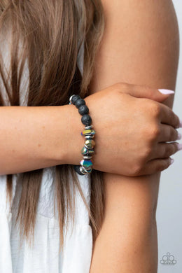 Volcanic Vacay Multi Oil Spill Lava Stretchy Bracelet Paparazzi Accessories