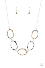Load image into Gallery viewer, Gritty Go-Getter Brown Rhinestone Necklace Paparazzi Accessories
