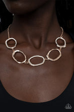 Load image into Gallery viewer, Gritty Go-Getter Rose Gold Rhinestone Necklace Paparazzi Accessories