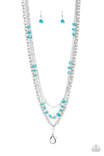 Load image into Gallery viewer, Artisanal Abundance Blue Stone Lanyard Paparazzi Accessories