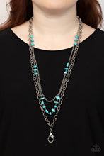 Load image into Gallery viewer, Artisanal Abundance Blue Stone Lanyard Paparazzi Accessories