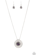 Load image into Gallery viewer, Make Me A MEDALLION-aire Purple Rhinestone Necklace Paparazzi Accessories