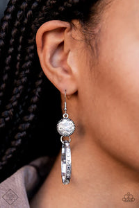 fishhook,rhinestones,white,Standalone Sparkle White Rhinestone Earring