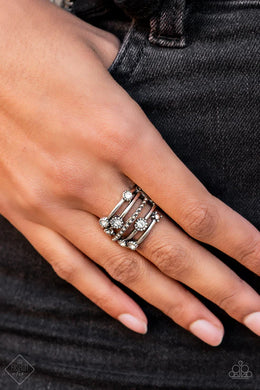Rhinestone Studded Ritz White Rhinestone Ring Paparazzi Accessories