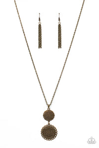 brass,floral,long necklace,Meet Me At The Garden Gate Brass Necklace