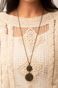 brass,floral,long necklace,Meet Me At The Garden Gate Brass Necklace