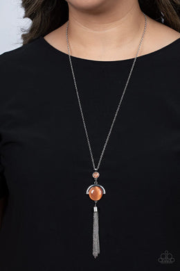 Lavishly Lucid Orange Cat's Eye Necklace Paparazzi Accessories