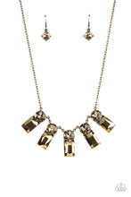 Load image into Gallery viewer, Celestial Royal Brass Rhinestone Necklace Paparazzi Accessories