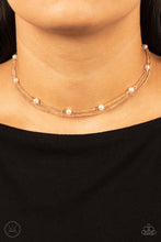 Load image into Gallery viewer, Daintily Dapper Gold Pearl Choker Necklace Paparazzi Accessories