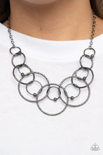 Load image into Gallery viewer, Encircled in Elegance Black Gunmetal Necklace Paparazzi Accessories