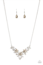 Load image into Gallery viewer, Floral Fashion Show Brown Rhinestone Floral Necklace Paparazzi Accessories