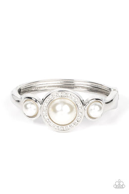 Debutante Daydream White Pearl Hinge Bracelet Paparazzi Accessories