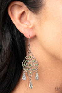 fishhook,green,Sentimental Shimmer Green Earring