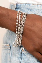Load image into Gallery viewer, Secretly Sassy White Rhinestone Bracelet Paparazzi Accessories