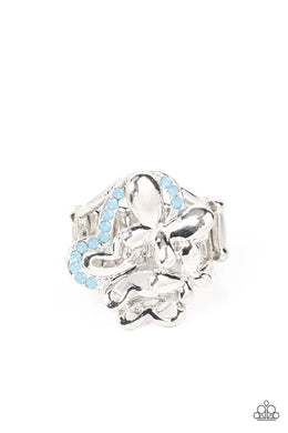 Fluttering Flashback Blue Rhinestone Butterfly Ring