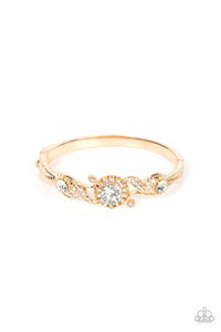 gold,hinge,rhinestones,Expert Elegance - Gold Rhinestone Hinge Bracelet