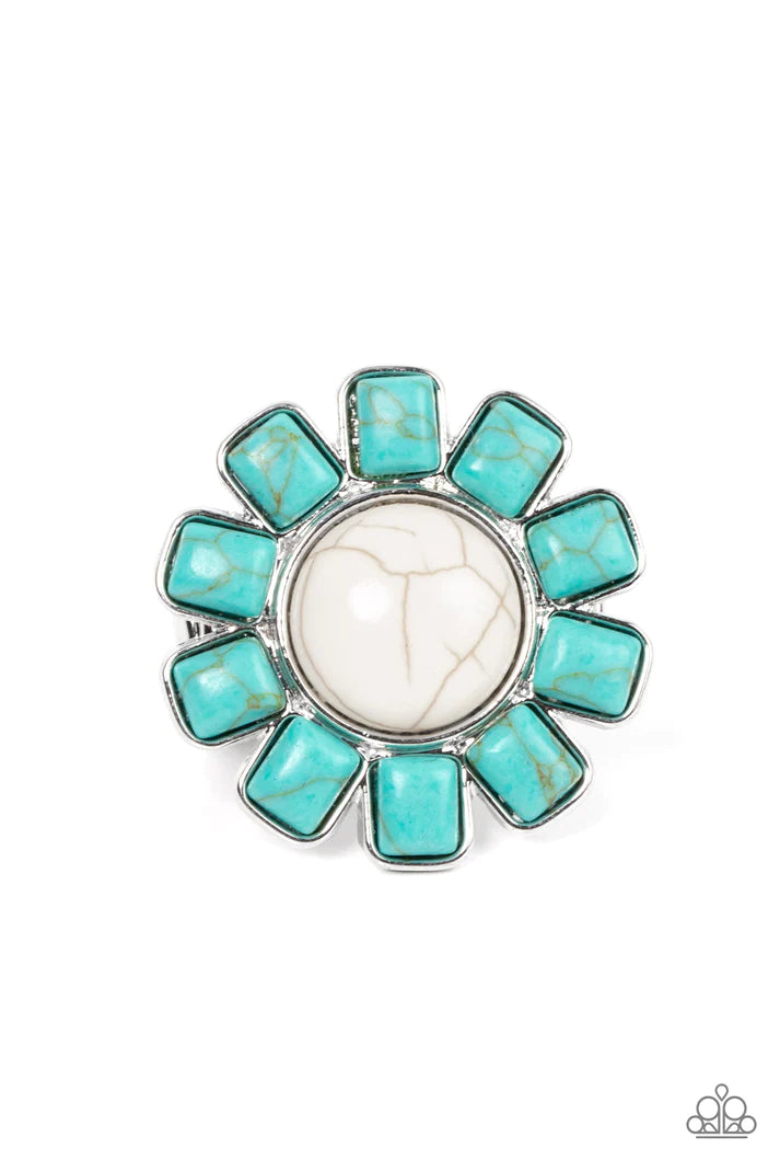 Mojave Marigold White Floral Stone Ring Paparazzi Accessories