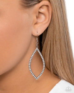 fishhook,rhinestones,white,Prosperous Prospects - White Rhinestone Earrings