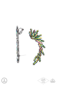 ear crawler,multi,oil spill,rhinestones,Because ICE Said So Multi Oil Spill Ear Crawler Earrings