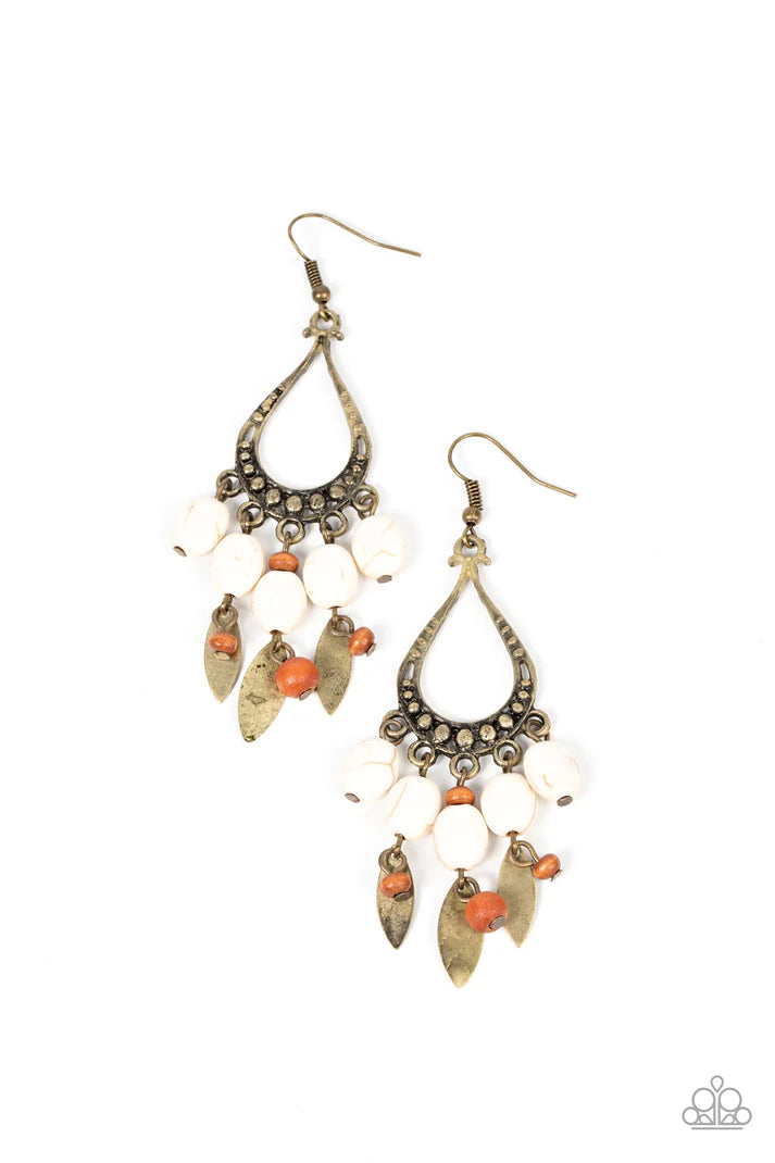 Adobe Air Brass Earring Paparazzi Accessories