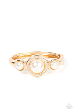 Load image into Gallery viewer, Debutante Daydream Gold Pearl Hinge Bracelet Paparazzi Accessories