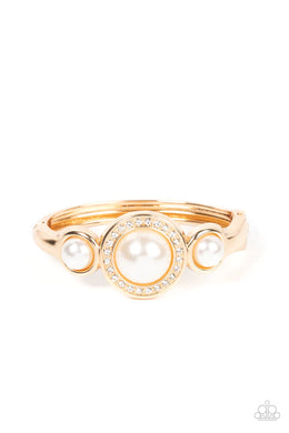 Debutante Daydream Gold Pearl Hinge Bracelet Paparazzi Accessories