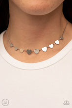 Load image into Gallery viewer, Dainty Desire Silver Heart Choker Necklace Paparazzi Accessories