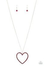 Load image into Gallery viewer, Va-Va-Valentine Red Rhinestone Heart Necklace Paparazzi Accessories