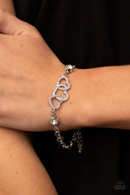Load image into Gallery viewer, Desirable Dazzle Pink Rhinestone Heart Bracelet Paparazzi Accessories