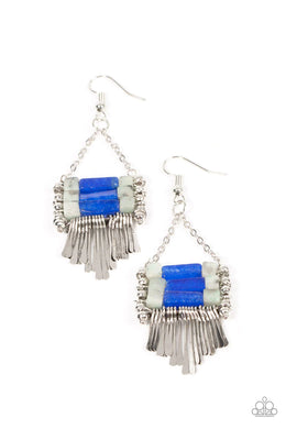 Riverbed Bounty Blue Stone Earrings Paparazzi Accessories