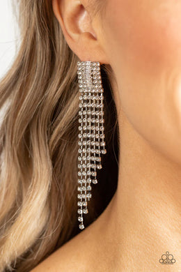 A-Lister Affirmations White Rhinestone Post Earrings Paparazzi Accessories
