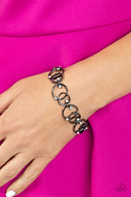 Load image into Gallery viewer, The Universe Revolves Around Me Black Gunmetal Rhinestone Bracelet Paparazzi Accessories