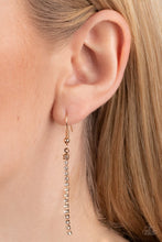 Load image into Gallery viewer, Impressively Icy Gold Rhinestone Necklace Paparazzi Accessories