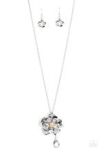 Load image into Gallery viewer, Homegrown Glamour Silver Floral Lanyard Paparazzi Accessories